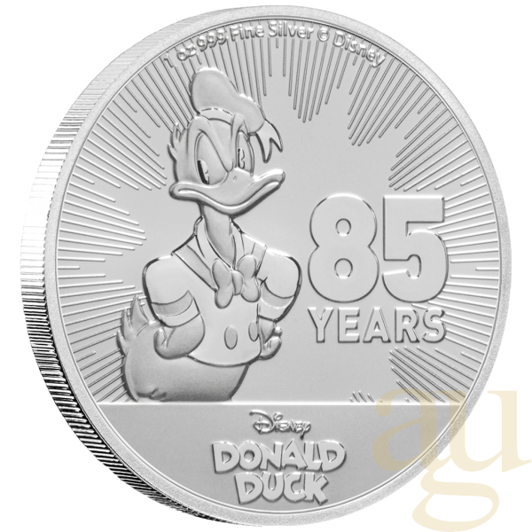 1 Unze Silbermünze Niue Donald Duck 85 Jahre Jubiläum 2019