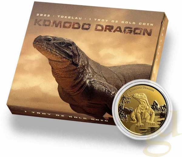 1 Unze Goldmünze Tokelau Komodo Dragon 2022