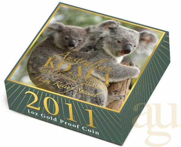 1 Unze Goldmünze Australien Koala 2011 proof / high Relief Prägung