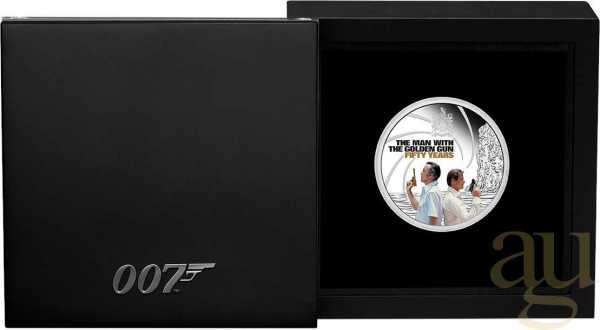 1 Unze Silbermünze Tuvalu James Bond 007 - The Man with the Golden Gun - coloriert - proof 2024