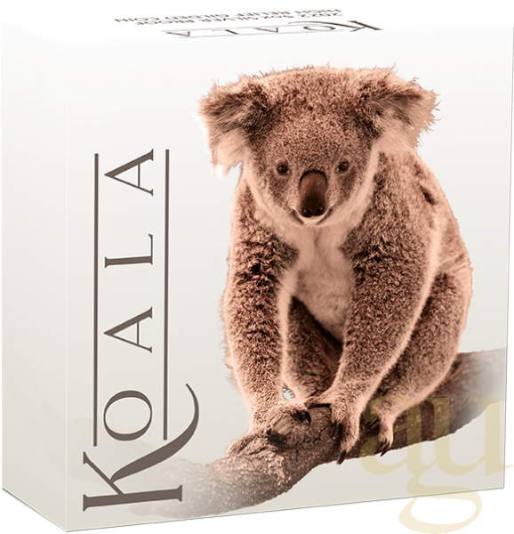 5 Unzen Silbermünze Australien Koala 2022 - High Relief - polierte Platte - rosè vergoldet