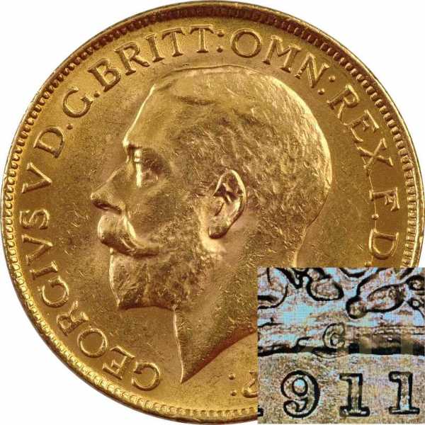 1 Pfund Goldmünze Sovereign Georg V - Kanada (C)