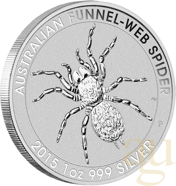 1 Unze Silbermünze Australien Trichternetzspinne 2015