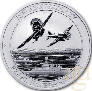 1 Unze Silbermünze Tavalu Pearl Harbor Zero Fighters 2016