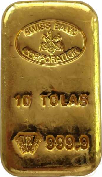 10 Tola Credit Suisse Goldbarren (116,58g)