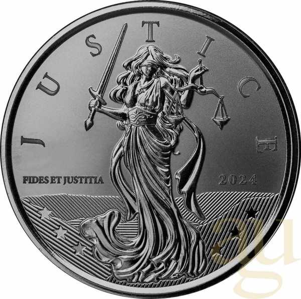 1 Unze Silbermünze Gibraltar Lady Justice 2024