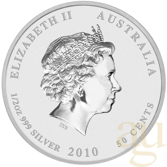 1/2 Unze Silbermünze Australien Lunar II Tiger 2010