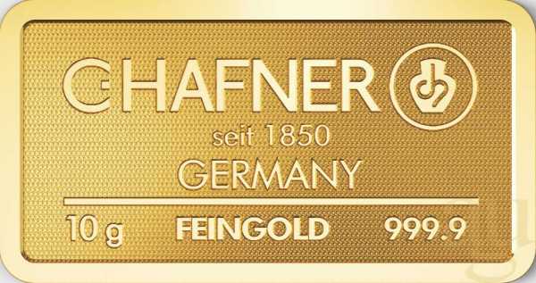 10 Gramm Goldbarren C. Hafner