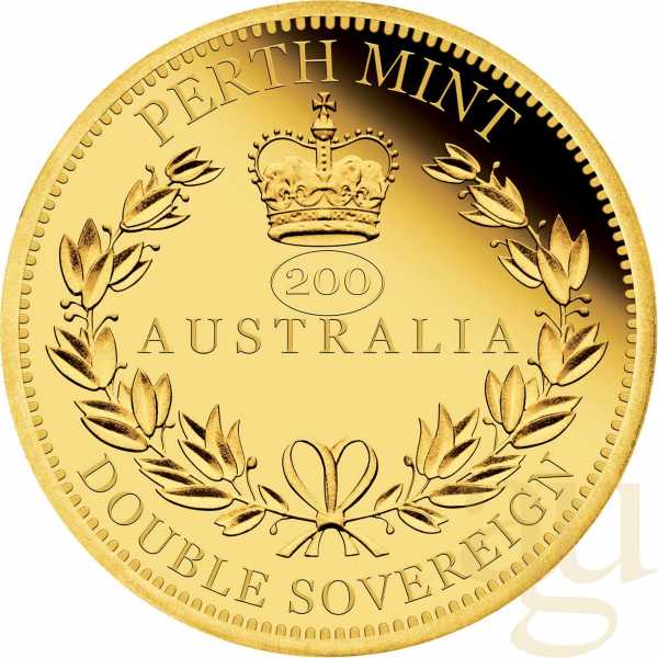 Double Australian Sovereign 2019 Goldmünze polierte Platte