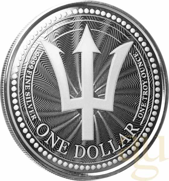 1 Unze Silbermünze Barbados Trident 2023