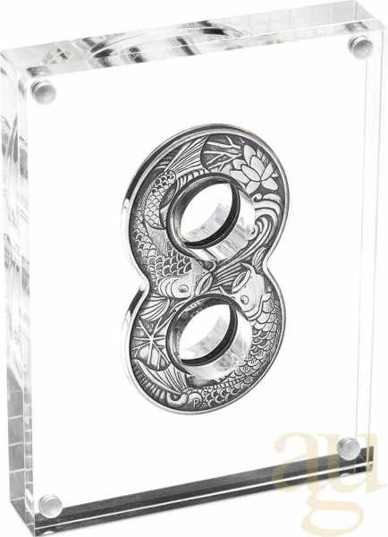 2 Unzen Silbermünze Australien Figure 8 Koi Fish 2019 Antik Finish