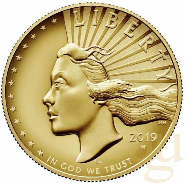 1 Unze Goldmünze American Liberty 2019 - polierte Platte - High Relief
