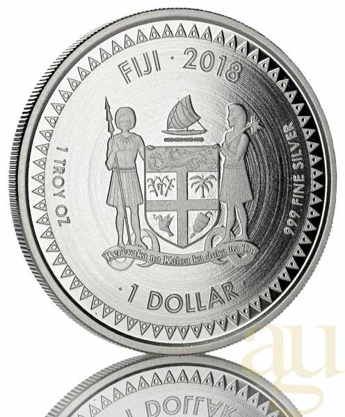 1 Unze Silbermünze Fiji Pacific Dollar 2018