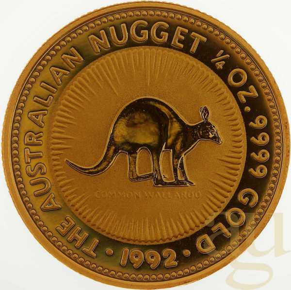 1/4 Unze Goldmünze Australien Känguru 1992