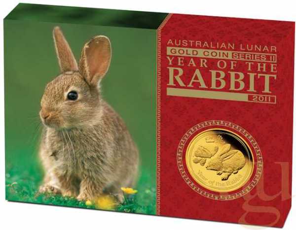1/4 Unze Goldmünze Australien Lunar II Hase 2011 - polierte Platte