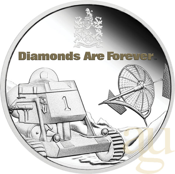 1 Unze Silbermünze Tuvalu - James Bond 007 - Diamonds Are Forever 50th Anniversary 2021 - proof