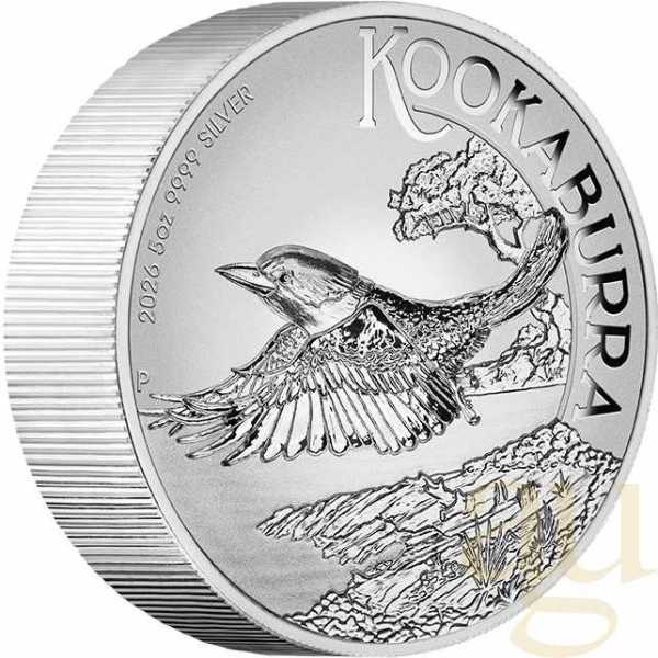 5 Unzen Silbermünze Australien Kookaburra 2026 - Incused Coin