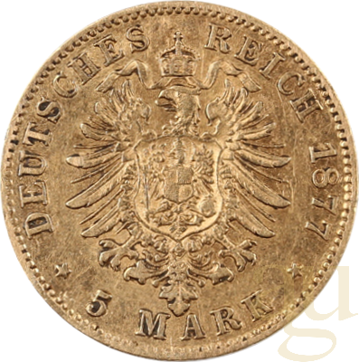 5 Mark Goldmünze Ludwig II König von Bayern