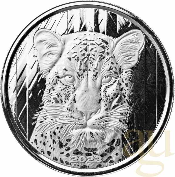1 Unze Silbermünze Afrika Ghana Leopard 2023