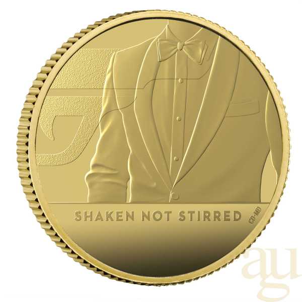 1/4 Unze Goldmünze Großbritannien James Bond 007 Shaken Not Stirred - 2020 polierte Platte