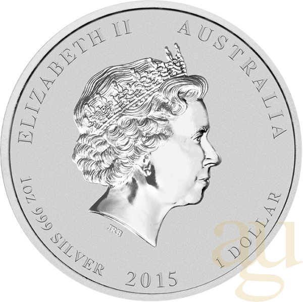 1 Unze Silbermünze Australien Lunar II Ziege 2015 - coloriert