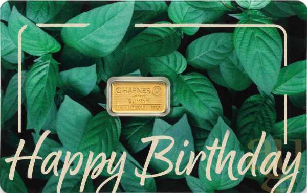 1 Gramm Goldbarren C. Hafner - Happy Birthday