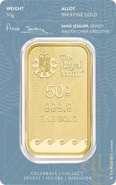 50 Gramm Goldbarren The Royal Mint - Britannia