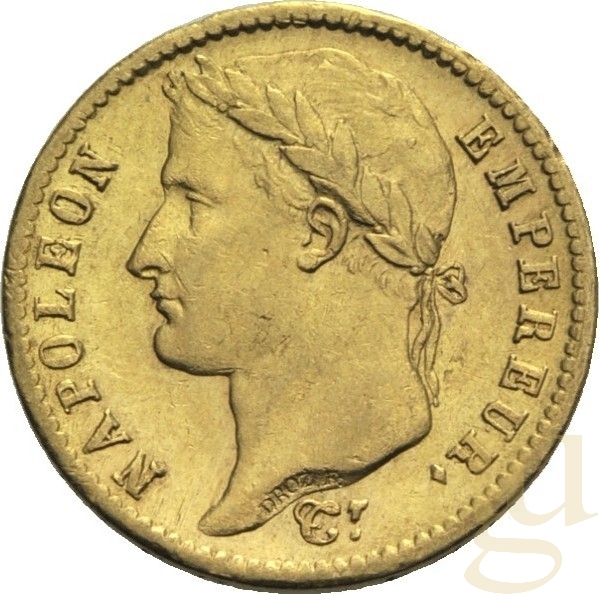 20 Francs Goldmünze Napoleon I mit Kranz