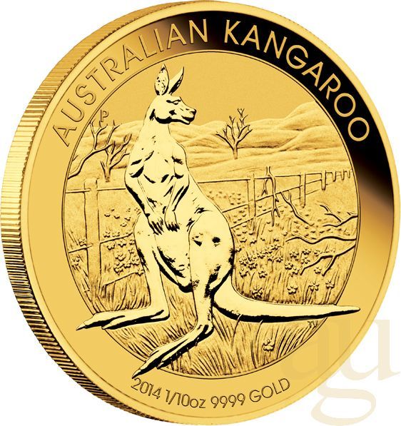 1/10 Unze Goldmünze Australien Känguru 2014