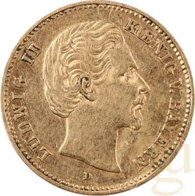 5 Mark Goldmünze Ludwig II König von Bayern