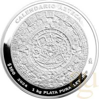 1 Kilogramm Silbermünze Mexiko Azteken Kalender 2024