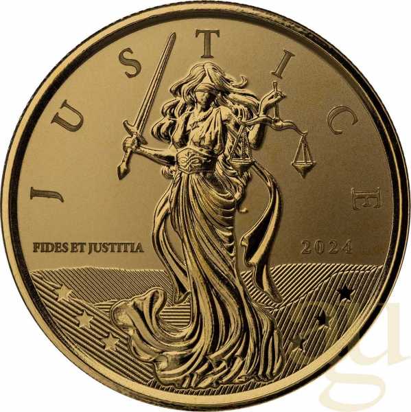 1 Unze Goldmünze Gibraltar Lady Justice 2024