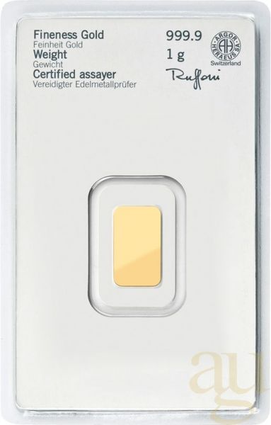 1 Gramm Goldbarren Heraeus
