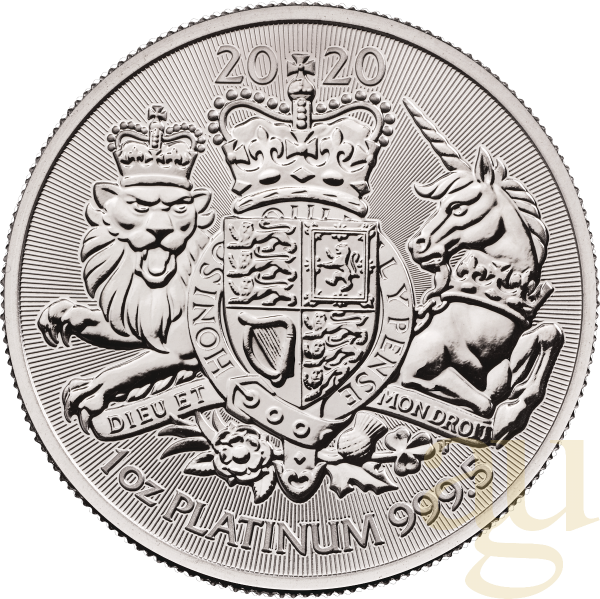 1 Unze Platinmünze Royal Arms 2020