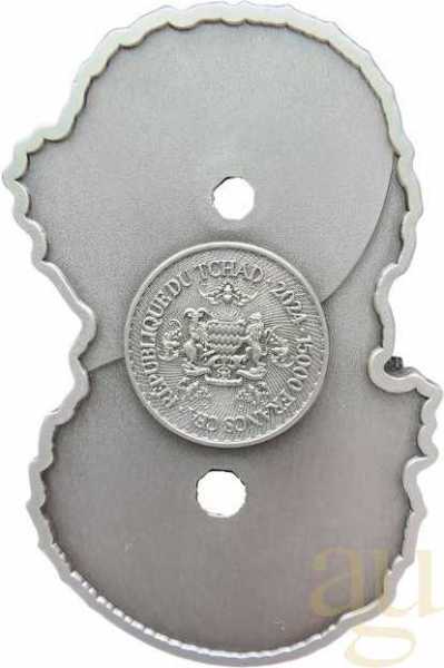 3 Unzen Silbermünze Tschad Figure 8 Dragon & Dragon 2024 - Antik High Relief