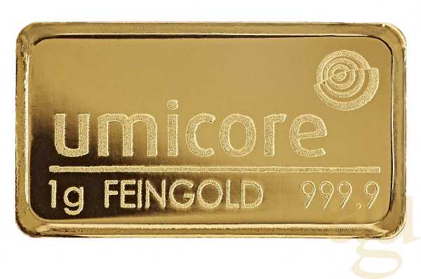 1 Gramm Goldbarren Umicore