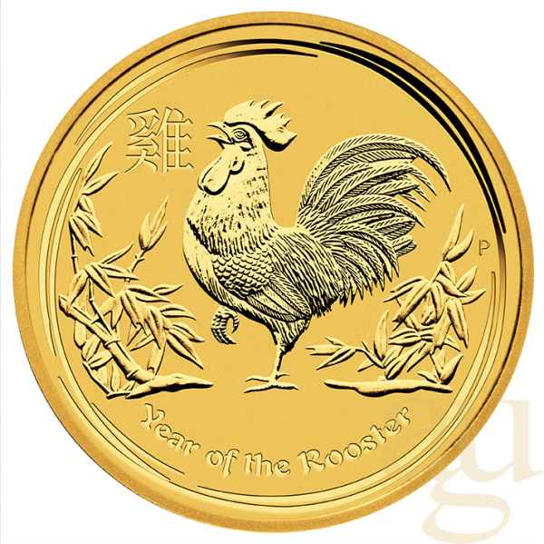1/4 Unze Goldmünze Australien Lunar II Hahn 2017