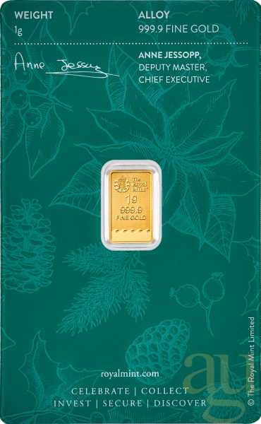 1 Gramm Goldbarren The Royal Mint - Christmas