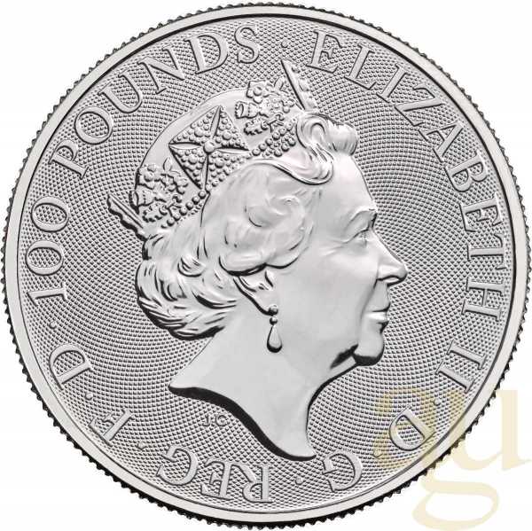 1 Unze Platinmünze Queens Beasts Black Bull 2019