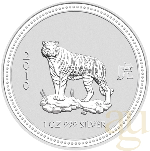 1 Unze Silbermünze Australien Lunar I Tiger 2010