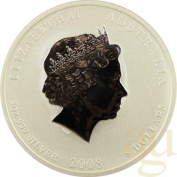 5 Unzen Silbermünze Australien Lunar II Maus 2008