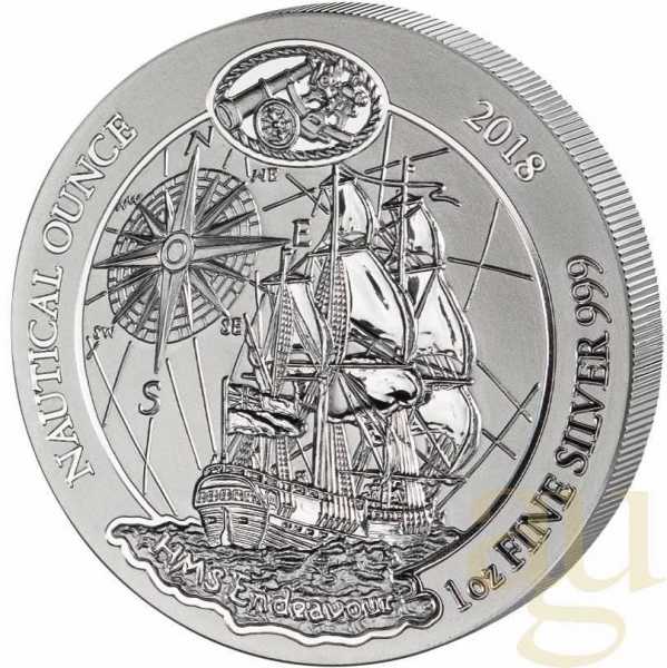 1 Unze Silbermünze Ruanda Nautical Serie - HMS Endeavour 2018