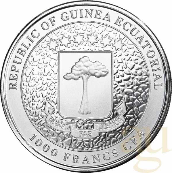 1 Unze Silbermünze Republic of Guinea Ecuatorial Giraffe 2023