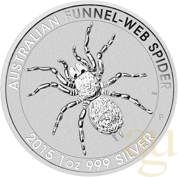 1 Unze Silbermünze Australien Trichternetzspinne 2015