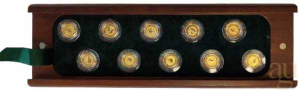 10x 1/20 Goldmünzen Australien Känguru - Collector Set 1990 - 1999