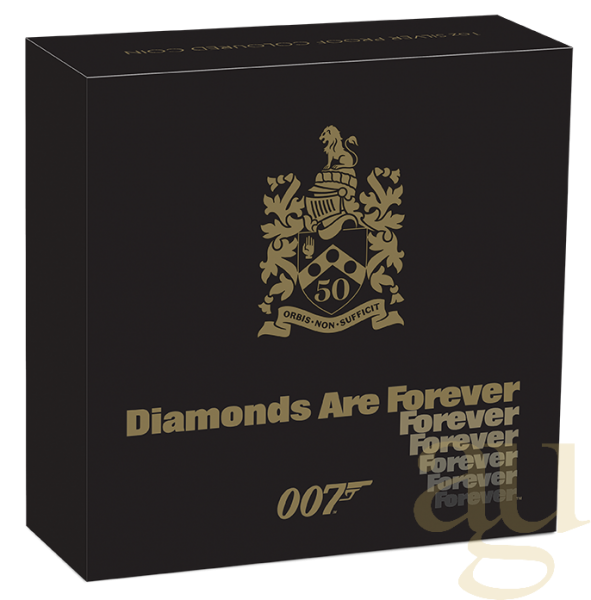 1 Unze Silbermünze Tuvalu - James Bond 007 - Diamonds Are Forever 50th Anniversary 2021 - proof