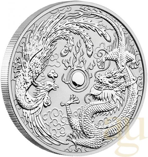 1 Unze Silbermünze Australien Drache & Phönix 2017
