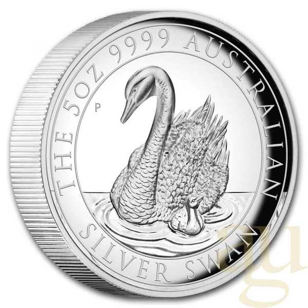 5 Unzen Silbermünze Australien Schwan 2018 - High Relief - polierte Platte
