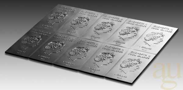 10 x 10g Silber Tafelbarren - Cook Islands CombiCoin