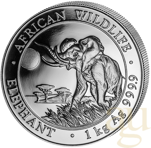 1 Kilogramm Silbermünze Somalia Elefant 2016